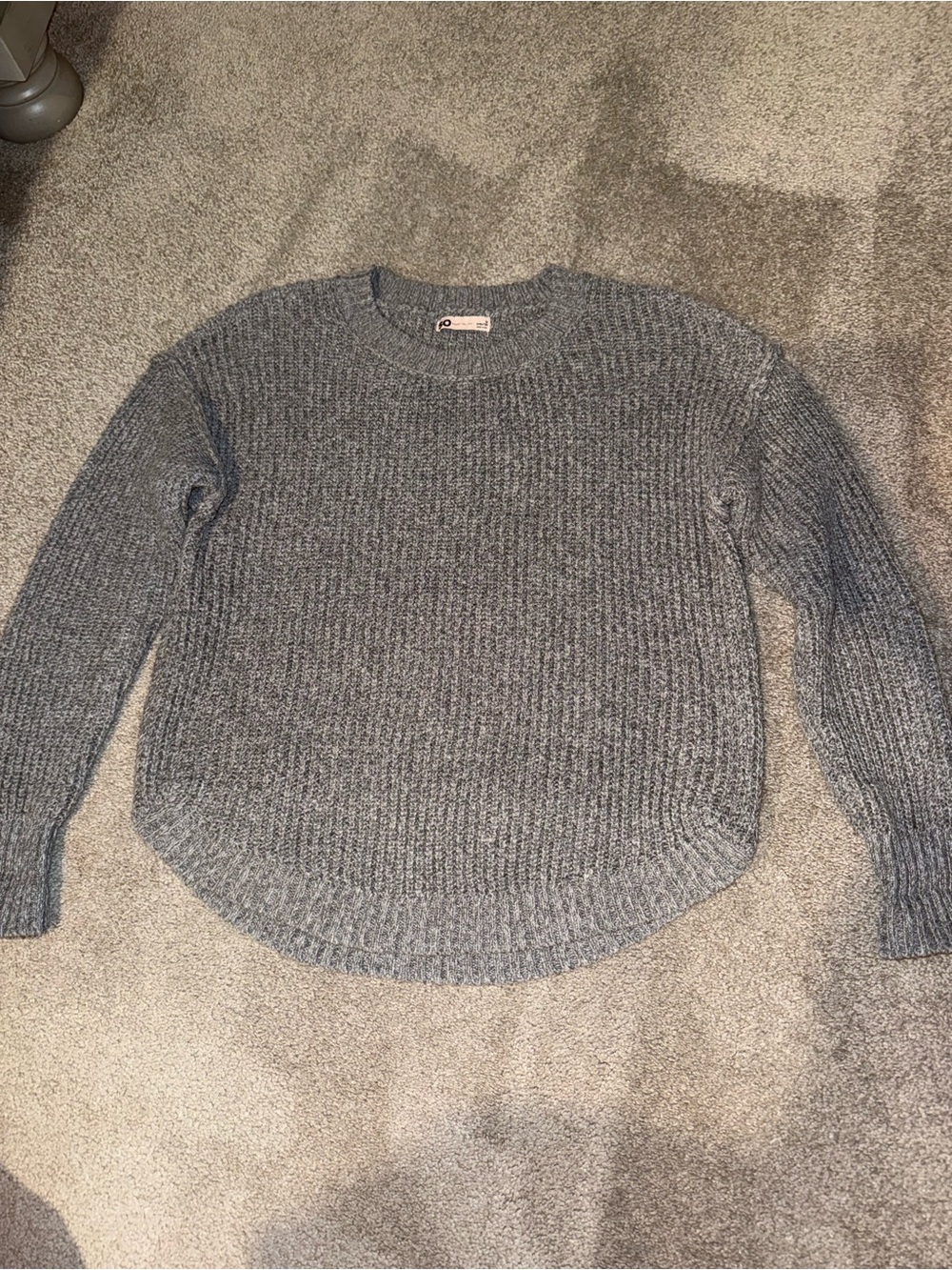 SO Heather Gray Crewneck Ribbed Sweater